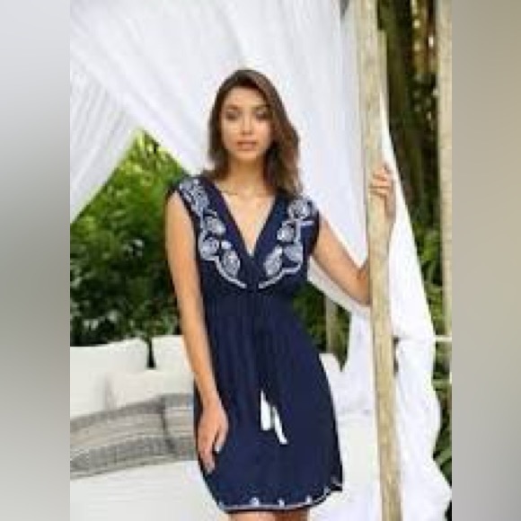 New Womens Boho Embroidered Cover Up, Size M/L - Picture 2 of 8